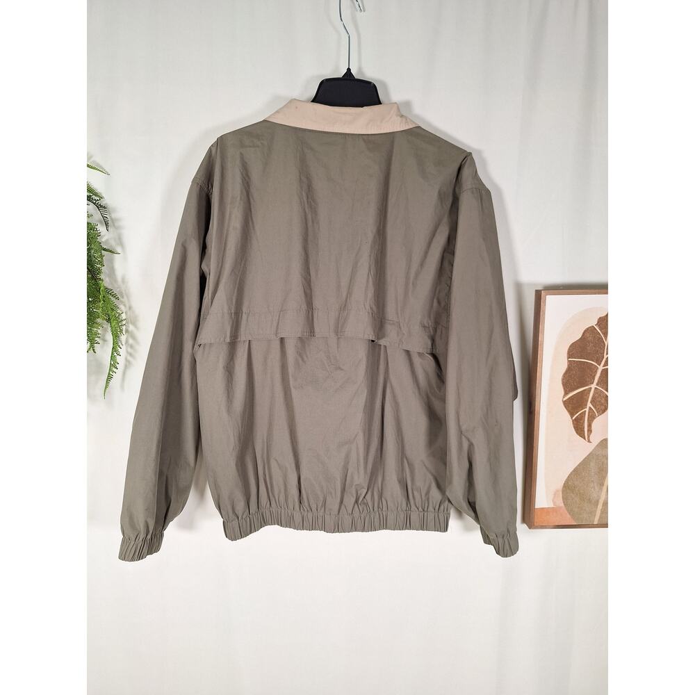 Devon & Jones Men's Green Zipper Windbreaker Jacket Size Medium - Picture 3 of 5